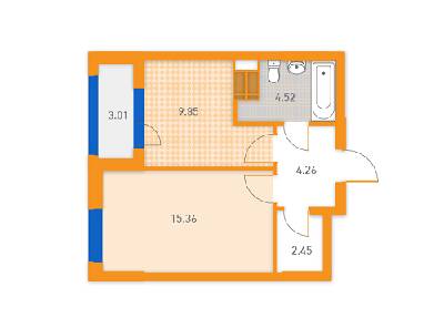 1-кімнатна 39.45 м² в ЖК SOLAR CITY від 21 500 грн/м², Київ