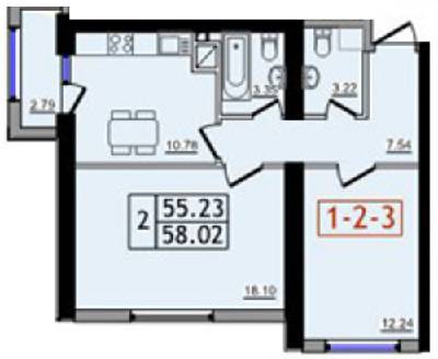 2-кімнатна 58.02 м² в ЖК Тридцята перлина від 15 900 грн/м², с. Крижанівка
