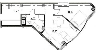 1-кімнатна 42.57 м² в ЖК The Apartments від 19 800 грн/м², Одеса