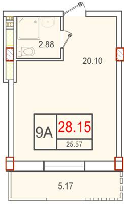 1-комнатная 28.15 м² в ЖК Smart от 15 760 грн/м², с. Крыжановка
