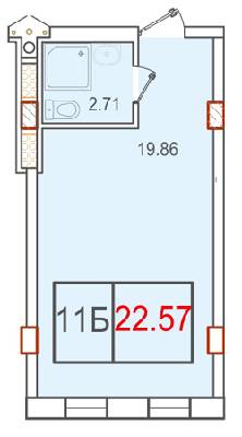 1-кімнатна 22.57 м² в ЖК Smart від 15 760 грн/м², с. Крижанівка