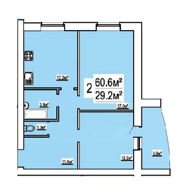 2-кімнатна 60.6 м² в ЖК на вул. Бориса Луговського, 10 від 10 900 грн/м², Чернігів