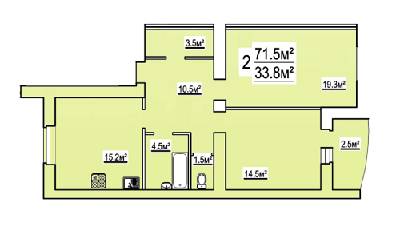 2-комнатная 71.5 м² в ЖК на ул. Бориса Луговского, 10 от 10 900 грн/м², Чернигов