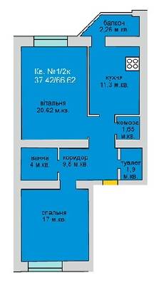 2-кімнатна 66.62 м² в ЖБ Липинський від забудовника, с. Липини