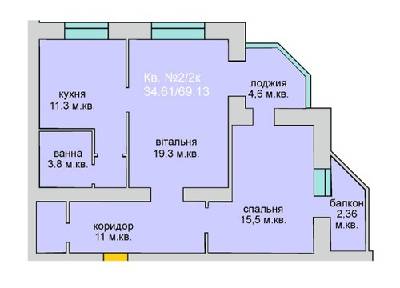 2-кімнатна 69.13 м² в ЖБ Липинський від забудовника, с. Липини