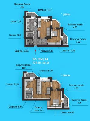 5+ комнат 124.51 м² в ЖД Липинський от 12 000 грн/м², с. Липины