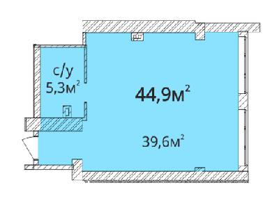 1-комнатная 44.9 м² в ЖК Орион от 19 690 грн/м², Одесса