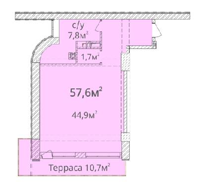 1-кімнатна 57.6 м² в ЖК Оріон від 19 690 грн/м², Одеса