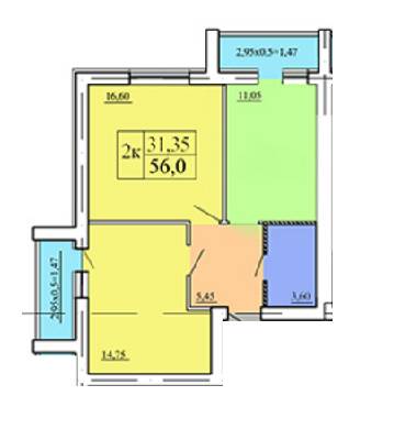 2-кімнатна 56 м² в ЖК Академквартал-3 від 10 000 грн/м², м. Ірпінь