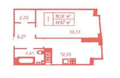 1-комнатная 44.87 м² в ЖК Crystal Avenue от 16 265 грн/м², с. Петропавловская Борщаговка