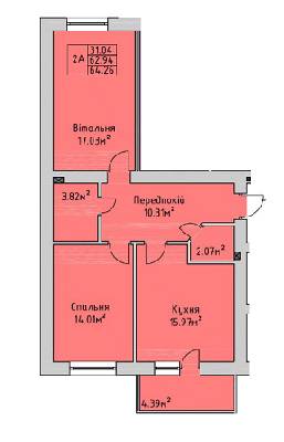 2-комнатная 64.26 м² в ЖК на Немецком озере от 9 200 грн/м², с. Загвоздье