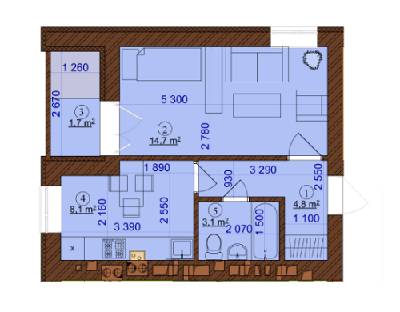 1-комнатная 32.4 м² в ЖК Барвиха от 16 000 грн/м², г. Ирпень