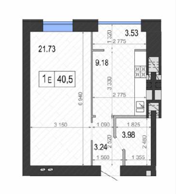 1-комнатная 40.5 м² в ЖК Контраст 2-й сезон от 12 500 грн/м², г. Ирпень