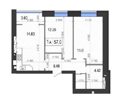 2-кімнатна 57 м² в ЖК Контраст 2-й сезон від 12 000 грн/м², м. Ірпінь