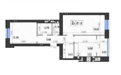 2-кімнатна 61 м² в ЖК Контраст 2-й сезон від 12 000 грн/м², м. Ірпінь