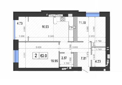 2-кімнатна 63 м² в ЖК Контраст 2-й сезон від 12 000 грн/м², м. Ірпінь