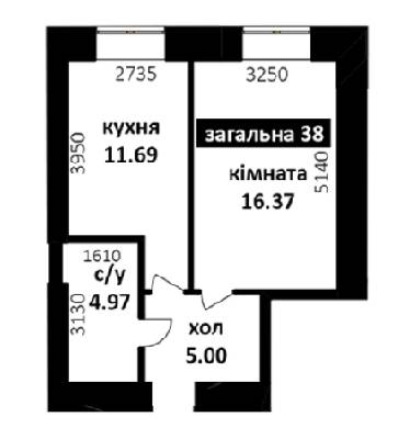 1-кімнатна 38 м² в ЖК Капітал 2 від 12 000 грн/м², м. Ірпінь