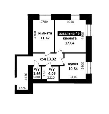 2-кімнатна 45 м² в ЖК Капітал 2 від 12 000 грн/м², м. Ірпінь