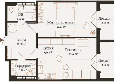 2-кімнатна 68 м² в ЖК Нова Англія від 19 800 грн/м², Київ
