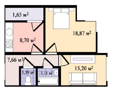 2-комнатная 56.79 м² в ЖК Sherwood Park от застройщика, г. Ирпень