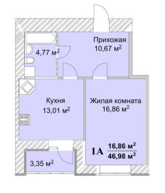 1-кімнатна 46.98 м² в ЖК Олександрівський від 20 500 грн/м², Харків