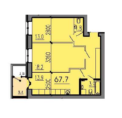 2-комнатная 67.7 м² в ЖК Алые Паруса от 11 900 грн/м², Днепр