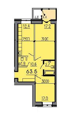 2-комнатная 63.5 м² в ЖК Алые Паруса от 11 900 грн/м², Днепр