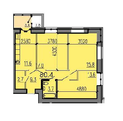 3-кімнатна 80.4 м² в ЖК Пурпурові Вітрила від 12 500 грн/м², Дніпро