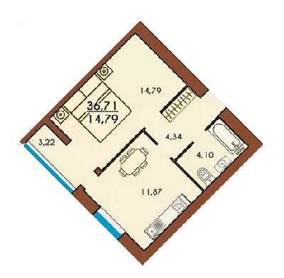1-комнатная 36.71 м² в ЖК Lemongrass от 18 100 грн/м², г. Ирпень