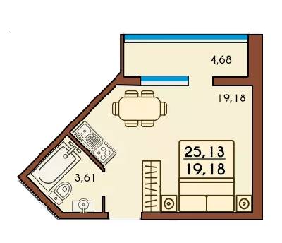 1-комнатная 25.13 м² в ЖК Lemongrass от 12 510 грн/м², г. Ирпень