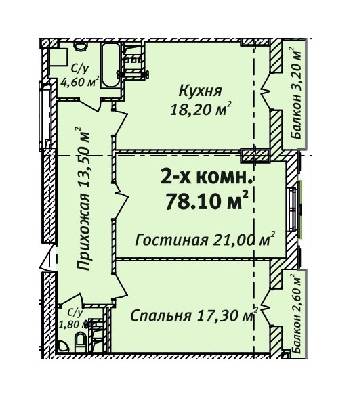 2-кімнатна 78.1 м² в ЖК Бельетаж. Будинок на Бєлінського від забудовника, Одеса