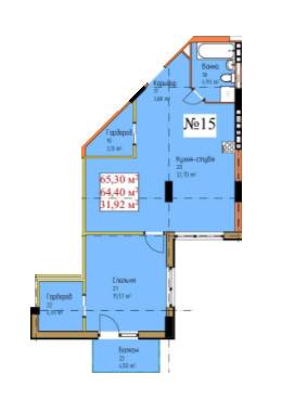 1-комнатная 65.3 м² в ЖК на ул. Мичурина от 10 950 грн/м², с. Агрономичное