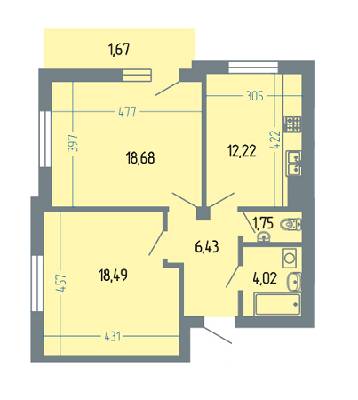 2-кімнатна 63.26 м² в ЖК Версаль від 22 600 грн/м², м. Трускавець