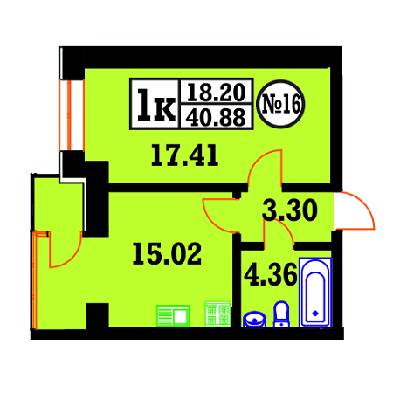 1-кімнатна 40.88 м² в ЖК Вінницький від 8 700 грн/м², Хмельницький