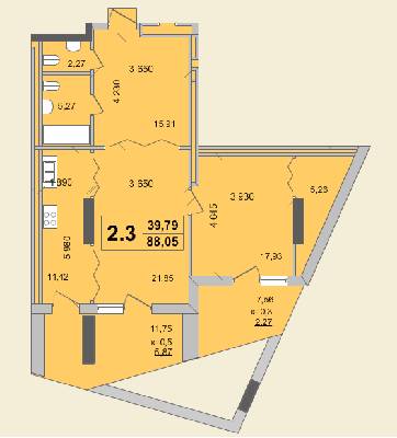 2-комнатная 88.05 м² в КД Гоголевская, 47 от 56 700 грн/м², Киев