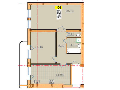 2-кімнатна 67.1 м² в ЖК Грибний від 15 750 грн/м², Ужгород