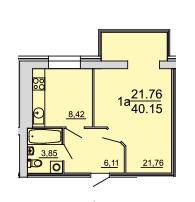 1-комнатная 40.15 м² в ЖК Династия от 12 500 грн/м², Винница