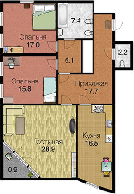3-комнатная 112.4 м² в ЖК Дом на Клименко от застройщика, Киев