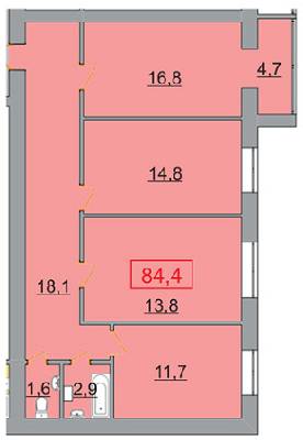3-комнатная 84.4 м² в ЖК Европейский от 11 080 грн/м², Ужгород