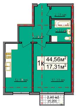 1-комнатная 44.56 м² в КД GENEVA от 18 500 грн/м², Львов