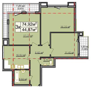 3-комнатная 74.92 м² в КД GENEVA от 18 500 грн/м², Львов