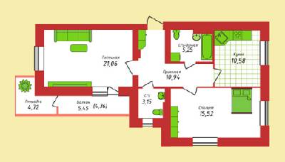 2-комнатная 73.85 м² в ЖК Кампа от 17 300 грн/м², г. Буча