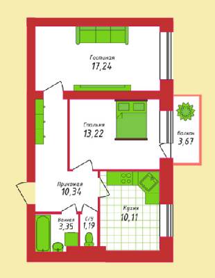2-комнатная 58.38 м² в ЖК Кампа от 18 000 грн/м², г. Буча