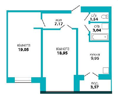 2-комнатная 61.3 м² в ЖК Квартал Виноградний от 12 050 грн/м², Ивано-Франковск