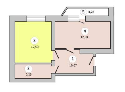 1-комнатная 53.46 м² в ЖК Левада от 11 500 грн/м², г. Борисполь