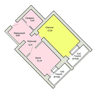 1-кімнатна 49.31 м² в ЖК Левада від 11 500 грн/м², м. Бориспіль