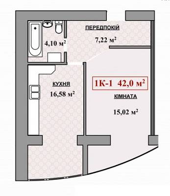 1-комнатная 42 м² в ЖК Городок Соборный от 10 700 грн/м², Ивано-Франковск