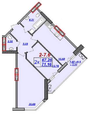 2-комнатная 71.16 м² в ЖК Милос от 21 380 грн/м², Одесса