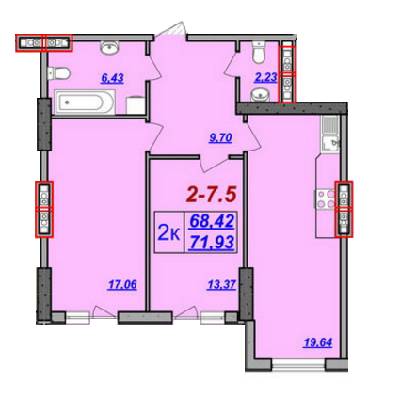 2-комнатная 71.93 м² в ЖК Милос от 21 380 грн/м², Одесса
