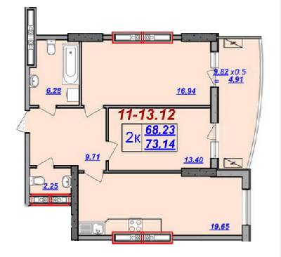2-кімнатна 73.14 м² в ЖК Мілос від 21 380 грн/м², Одеса